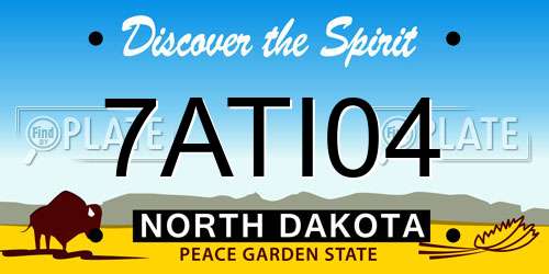 7ATI04 North Dakota License Plate