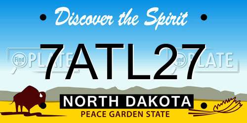 7ATL27 North Dakota License Plate