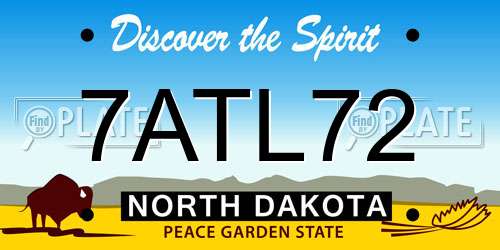 7ATL72 North Dakota License Plate