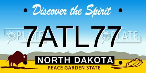 7ATL77 North Dakota License Plate