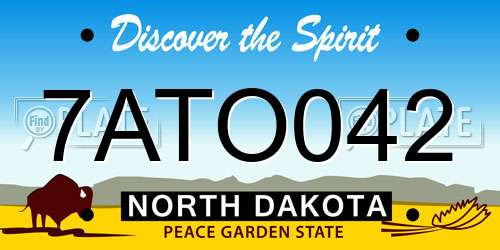 7ATO042 North Dakota License Plate