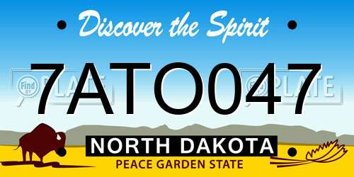 7ATO047 North Dakota License Plate