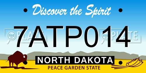 7ATP014 North Dakota License Plate