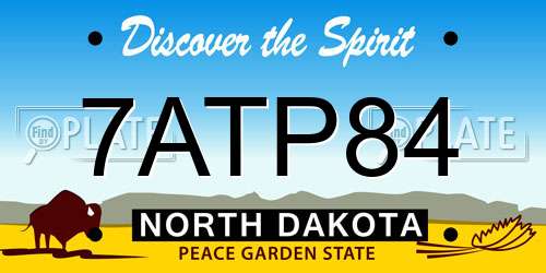 7ATP84 North Dakota License Plate