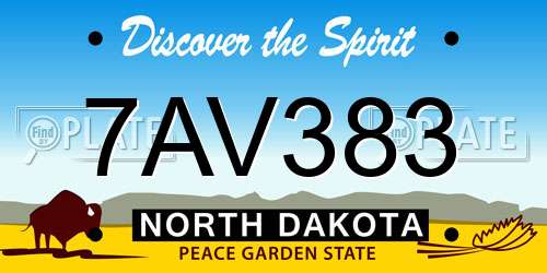 7AV383 North Dakota License Plate