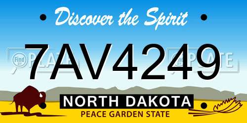 7AV4249 North Dakota License Plate