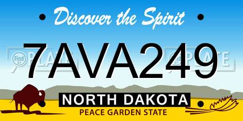 7AVA249 North Dakota License Plate