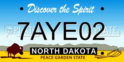 7AYE02 North Dakota License Plate