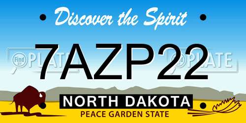 7AZP22 North Dakota License Plate