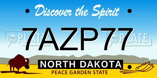 7AZP77 North Dakota License Plate