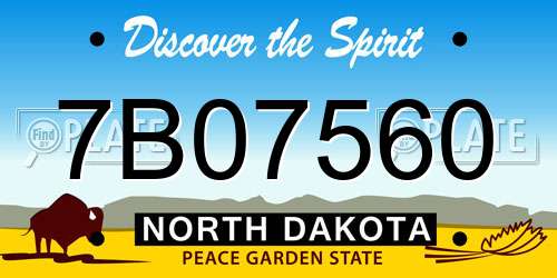 7B07560 North Dakota License Plate