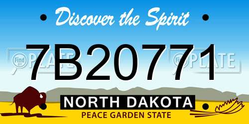 7B20771 North Dakota License Plate