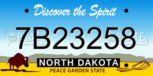 7B23258 North Dakota License Plate