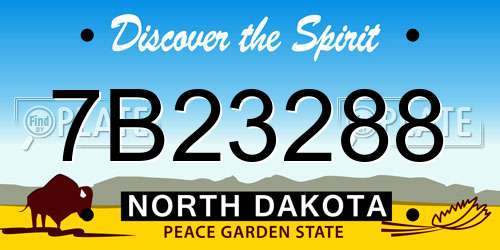 7B23288 North Dakota License Plate