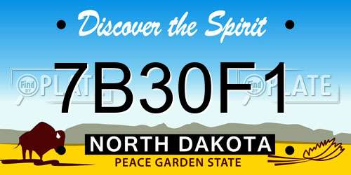 7B30F1 North Dakota License Plate