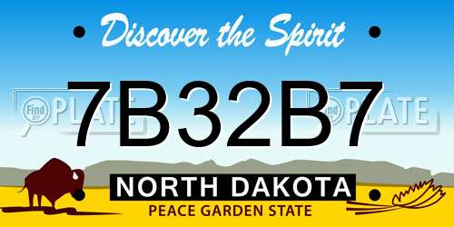 7B32B7 North Dakota License Plate