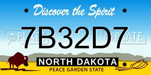 7B32D7 North Dakota License Plate