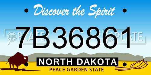 7B36861 North Dakota License Plate