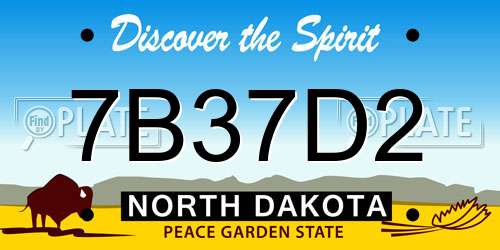 7B37D2 North Dakota License Plate
