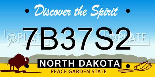 7B37S2 North Dakota License Plate
