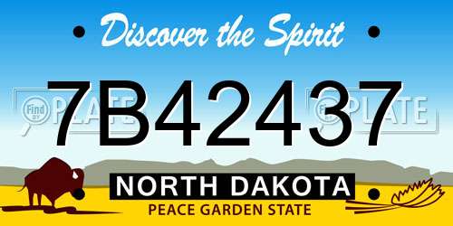 7B42437 North Dakota License Plate