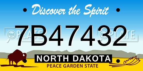 7B47432 North Dakota License Plate