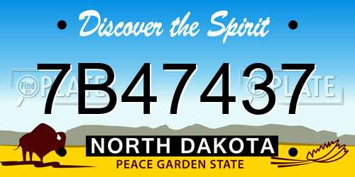 7B47437 North Dakota License Plate