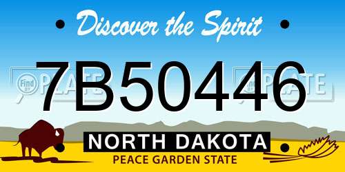 7B50446 North Dakota License Plate