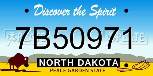 7B50971 North Dakota License Plate