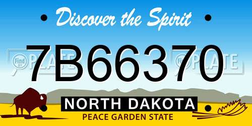 7B66370 North Dakota License Plate