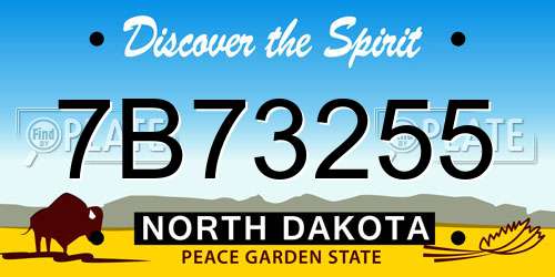 7B73255 North Dakota License Plate