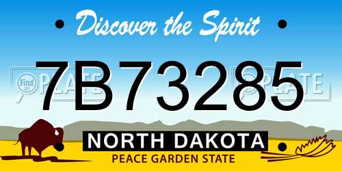 7B73285 North Dakota License Plate