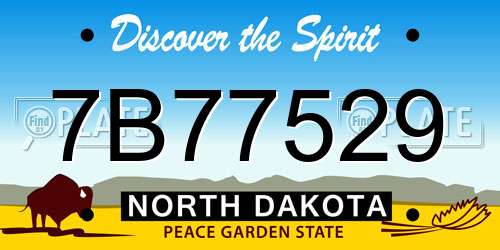 7B77529 North Dakota License Plate