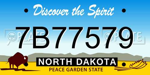 7B77579 North Dakota License Plate