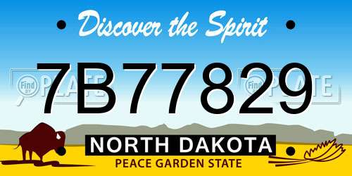 7B77829 North Dakota License Plate