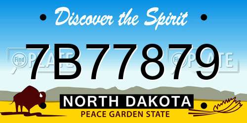 7B77879 North Dakota License Plate