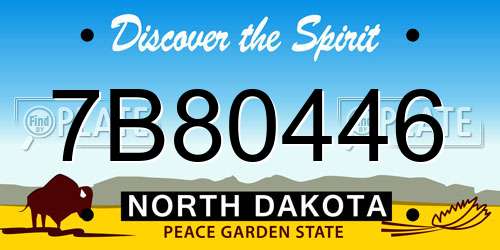 7B80446 North Dakota License Plate