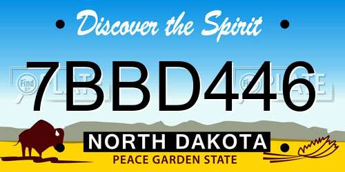 7BBD446 North Dakota License Plate