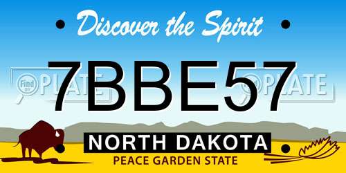 7BBE57 North Dakota License Plate