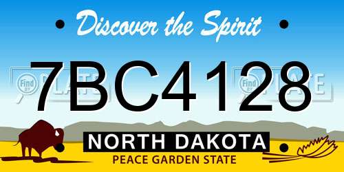 7BC4128 North Dakota License Plate
