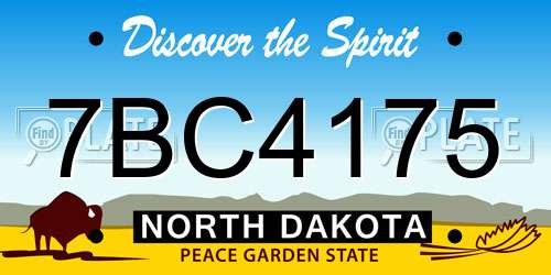 7BC4175 North Dakota License Plate