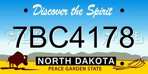 7BC4178 North Dakota License Plate