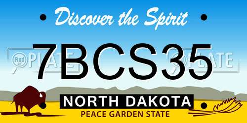 7BCS35 North Dakota License Plate