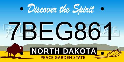7BEG861 North Dakota License Plate