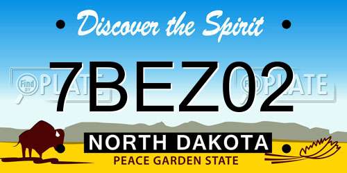 7BEZ02 North Dakota License Plate