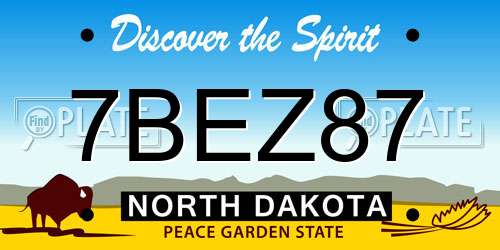 7BEZ87 North Dakota License Plate