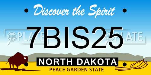 7BIS25 North Dakota License Plate
