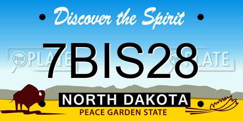 7BIS28 North Dakota License Plate