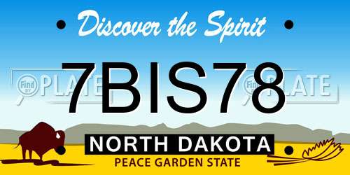 7BIS78 North Dakota License Plate