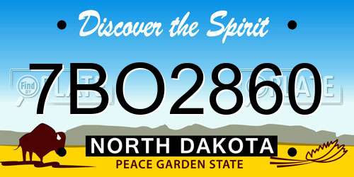 7BO2860 North Dakota License Plate